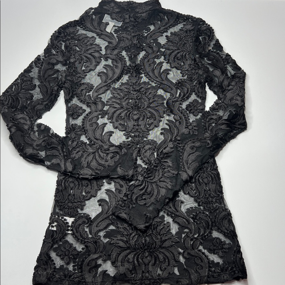 Alice McCall entitled top Black‎ Floral Lace Top witchy velvet burn out sheer - Picture 8 of 9